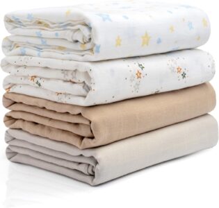 Organic Cotton Swaddle Blanket 4 Pack