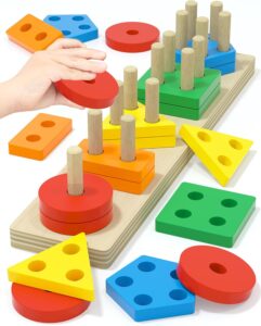 Yetonamr Montessori Wooden Sensory Toys for Toddlers
