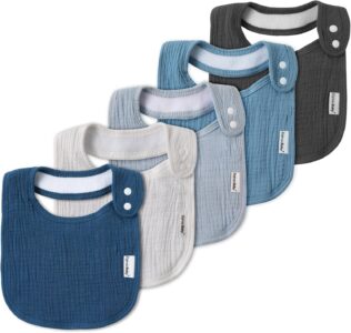 Organic Muslin Bibs for Drooling & Teething