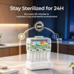 Momcozy 3-Layer Bottle Sterilizer and Dryer with HEPA Filter, Pump-Part Mode