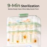 Momcozy 3-Layer Bottle Sterilizer and Dryer with HEPA Filter, Pump-Part Mode
