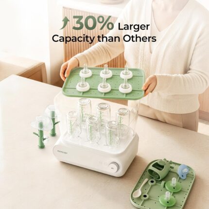 Momcozy 3-Layer Bottle Sterilizer and Dryer with HEPA Filter, Pump-Part Mode
