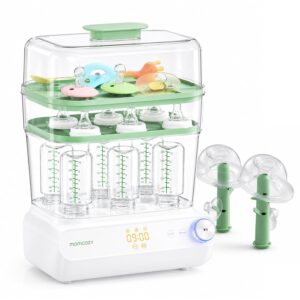 Momcozy 3-Layer Bottle Sterilizer and Dryer with HEPA Filter, Pump-Part Mode